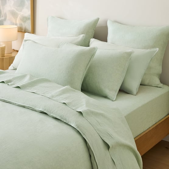 Vintage Washed Linen Mineral Quilt Cover Separates