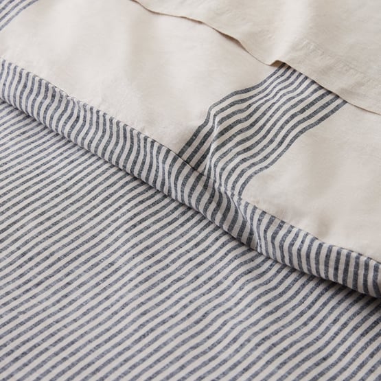 Linen Cotton Natural & Black Pillowcases