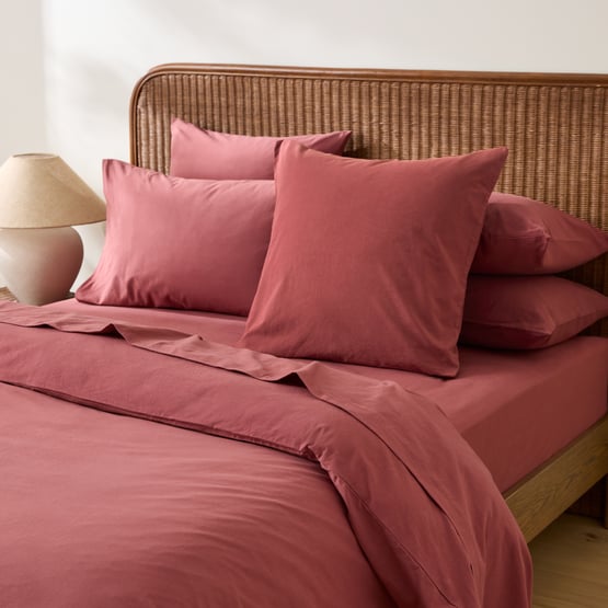 Stonewashed Cotton Redwood Pillowcases 