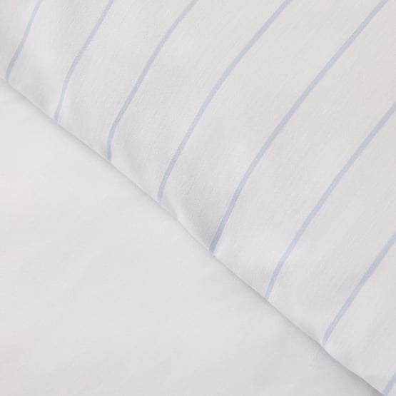 Bamboo Cotton White & Clearwater Stripe European Pillowcase