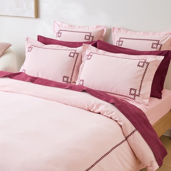 Belmond Pink Embroidered Quilt Cover Set + Separates 