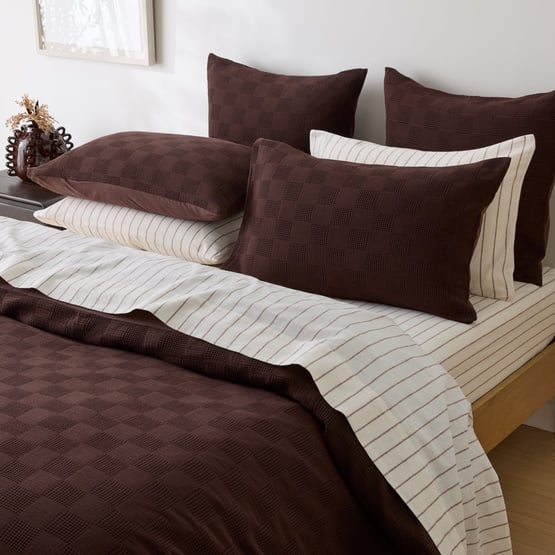 Koban Chocolate Quilt Cover Set + Separates 