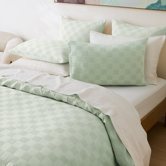 Koban Mint Quilt Cover Set + Separates