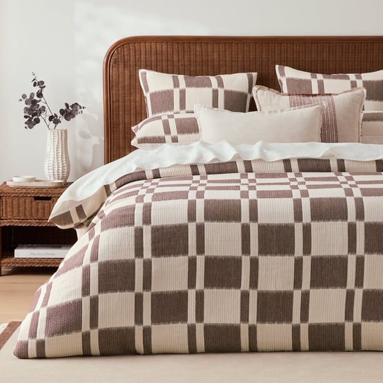 Santos Chocolate Quilted Quilt Cover Set + Separates