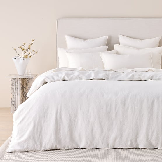 Vintage Washed Linen White Quilt Cover Separates