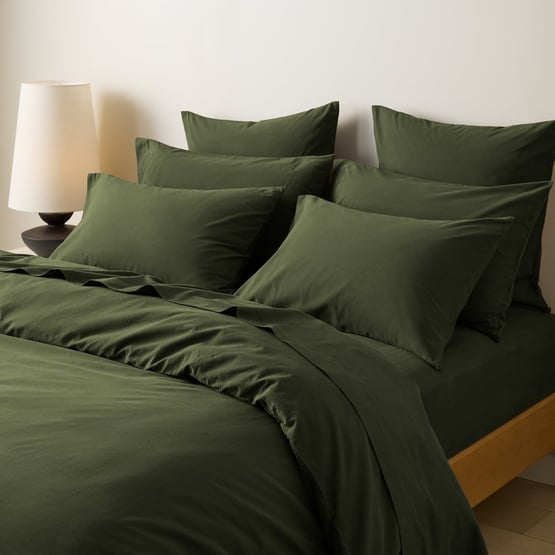 Stonewashed Cotton Basil Quilt Cover Separates
