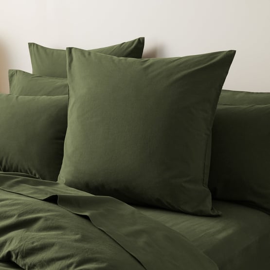 Stonewashed Cotton Basil Pillowcases