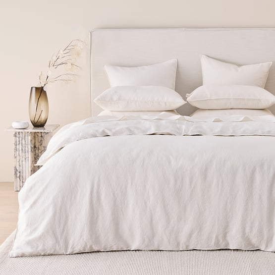 Vintage Washed Linen Coconut Quilt Cover Separates