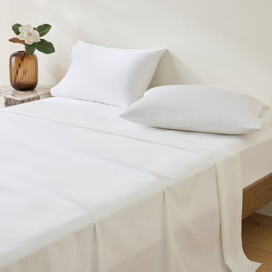 600TC Bamboo Cotton White Sheet Separates
