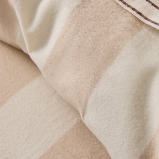 Layla Pebble Stripe Flannel Quilt Cover Set