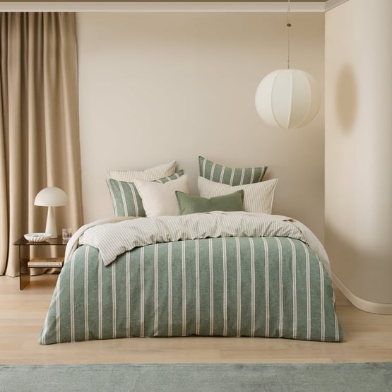 Linen Cotton Ivy Stripe Pillowcase