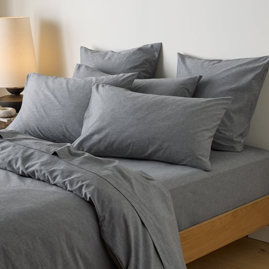 Stonewashed Cotton Salt & Pepper Quilt Cover Separates