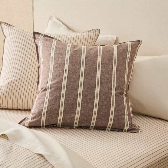 Nutmeg Stripe Linen Cotton Pillowcase