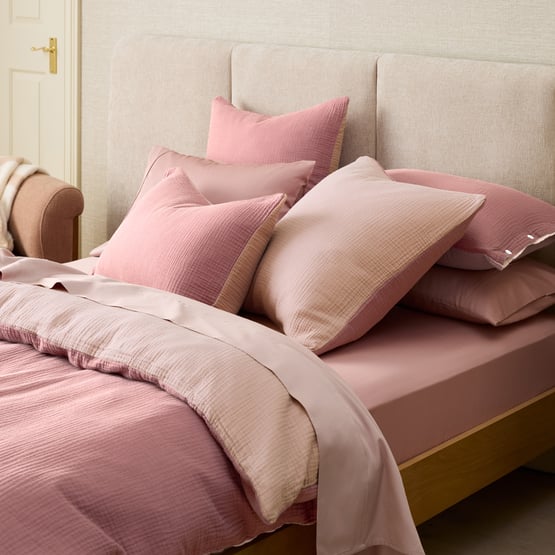 European 4 Sided Reversible Muslin Rose Pillowcases