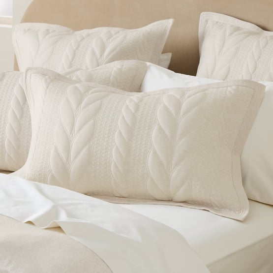 Beck Oat Marle Quilted Jersey Pillowcases
