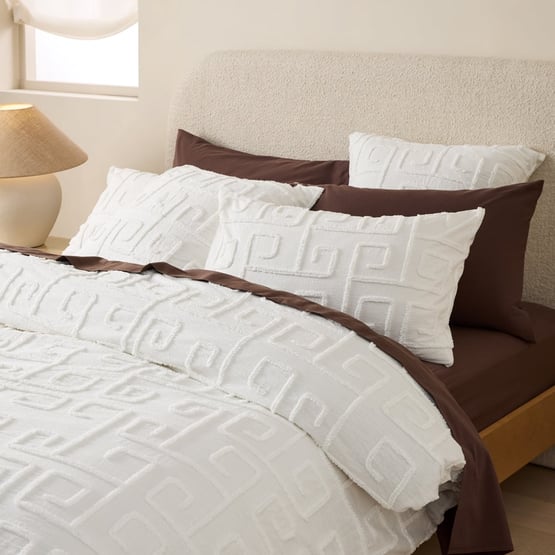 Elio White Tufted Quilt Cover Set + Separates 