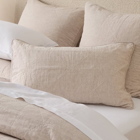 Como Natural & White Quilted Pillowcases
