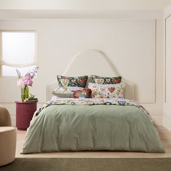 Fleur Harris All My Hearts Green Quilt Cover Set + Separates