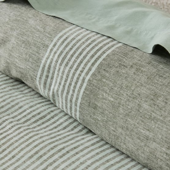 Linen Cotton Chive Soho Stripe Pillowcase