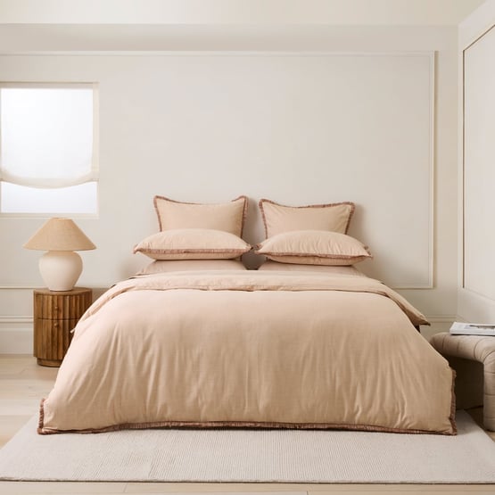 Thea Fringe Natural Quilt Cover Set + Separates