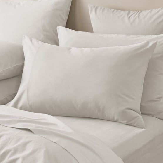 Stonewashed Cotton Moon Grey Pillowcases