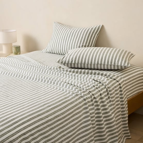 Freddie Mineral Stripe Linen Cotton Sheet Set
