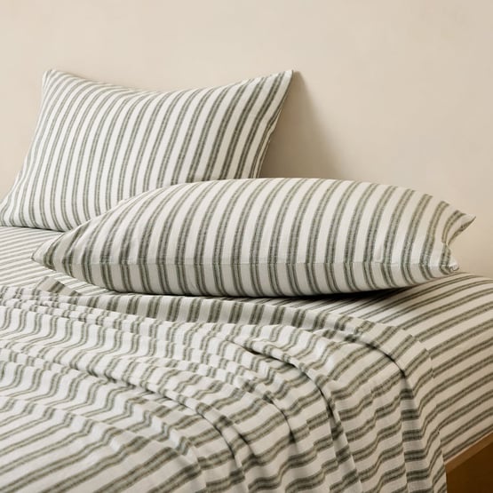 Freddie Mineral Stripe Linen Cotton Sheet Set