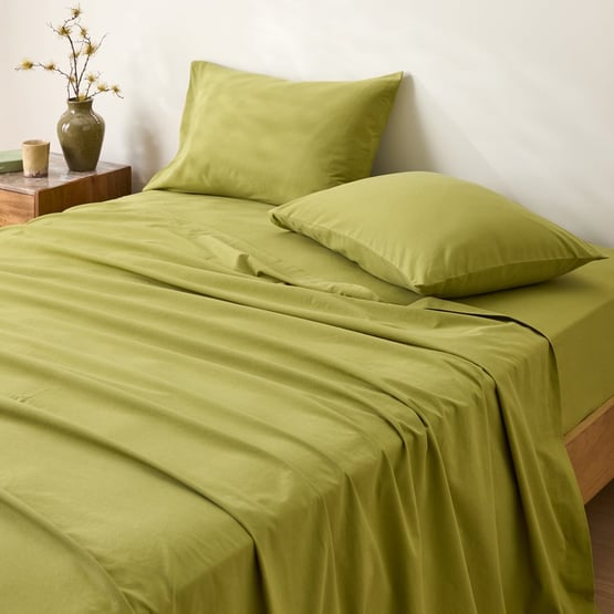 Stonewashed Cotton Bayleaf Sheet Separates