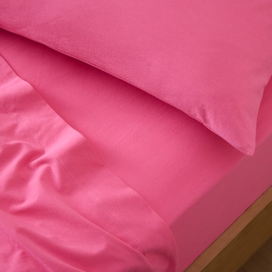 Stonewashed Cotton Hot Pink Pillowcases