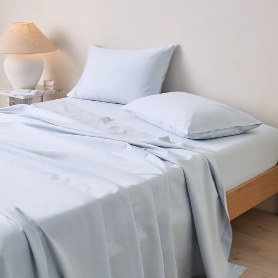 600TC Bamboo Cotton Clearwater Blue Sheet Set