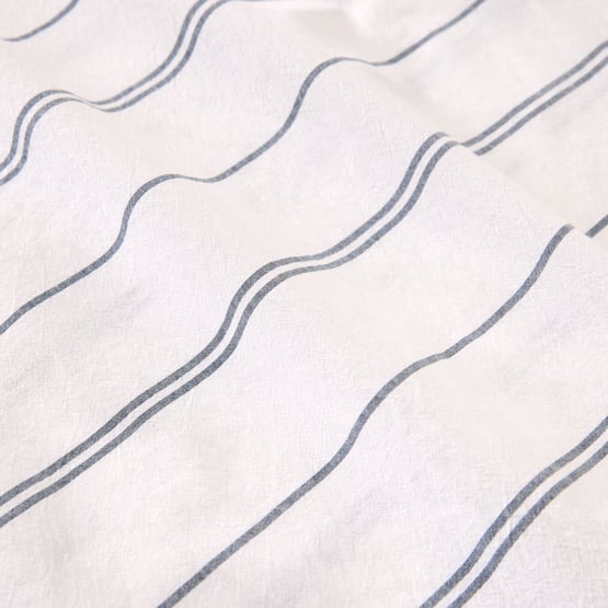 Stonewashed Cotton Navy Pencil Stripe Sheet Separates