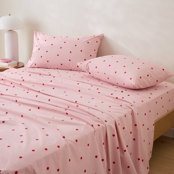 Stonewashed Cotton Peony & Salsa Spot Sheet Separates