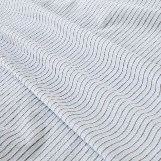 Stonewashed Cotton Blue & Chocolate Thin Stripe Sheet Separates 