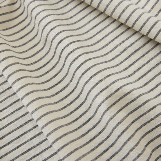 Stonewashed Cotton Coconut & Onyx Thin Stripe Sheet Separates