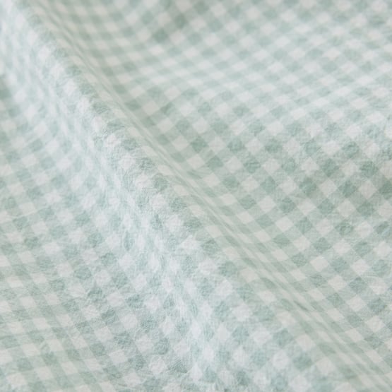 Stonewashed Cotton Mint Mini Gingham Sheet Separates 