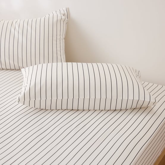 Bamboo Cotton Coconut & Onyx Stripe Combo Sheet Set