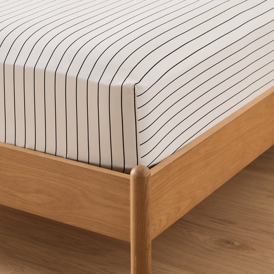 Bamboo Cotton Coconut & Onyx Stripe Fitted Sheet Set