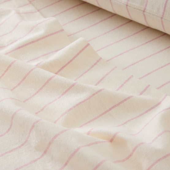 Remi Pink Stripe Linen Cotton Sheet Set