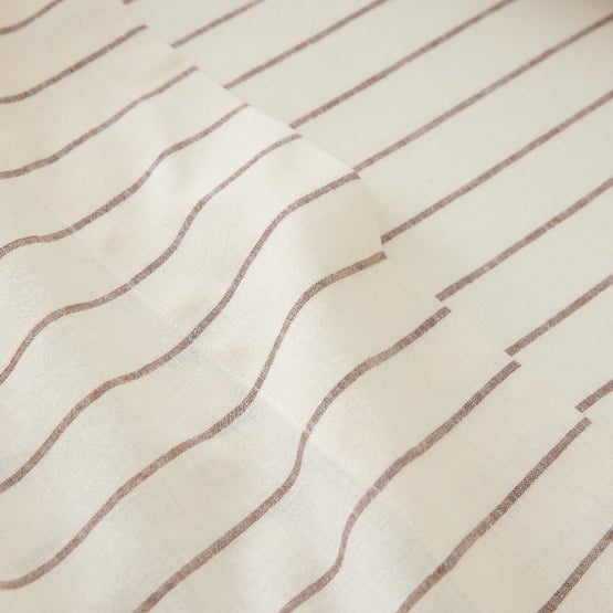 Remi Mocha Stripe Linen Cotton Sheet Set