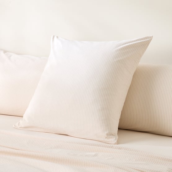 Stonewashed Thin Stripe Pillowcases Coconut/Peony