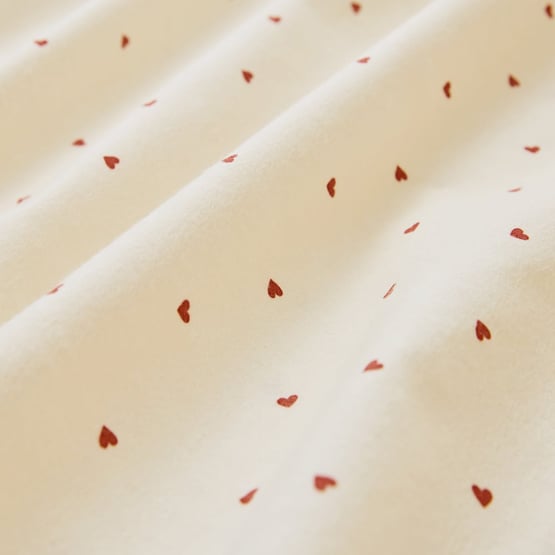  Darling Hearts Coconut & Cherry Flannel Sheet Separates