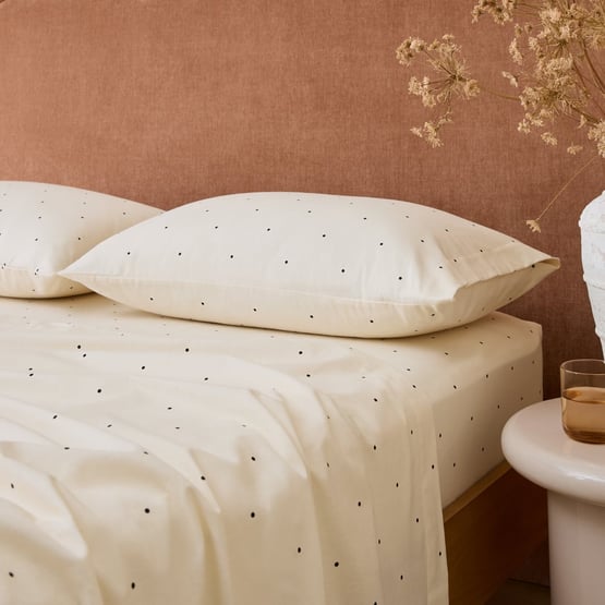 Mini Dot Coconut & Onyx Flannel Pillowcases
