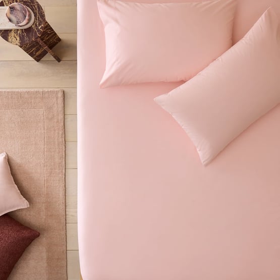 300TC Cotton Percale Pink Combo Sheet Set