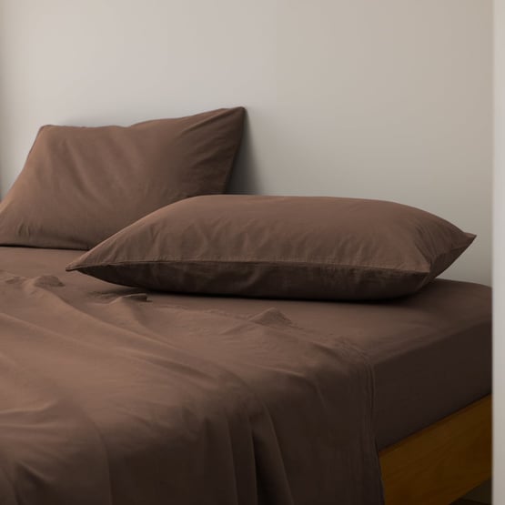 Stonewashed Cotton Chocolate Sheet Separates