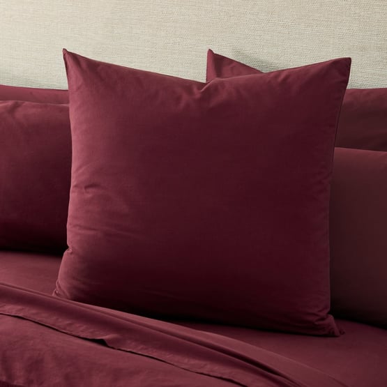 Stonewashed Cotton Burgundy Pillowcases