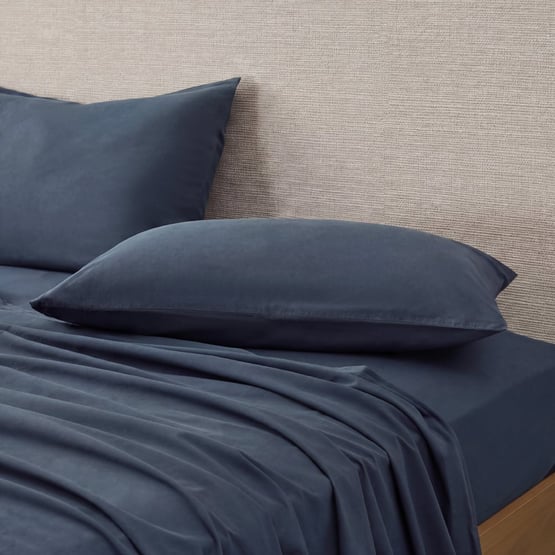 Stonewashed Cotton Midnight Navy Sheet Separates