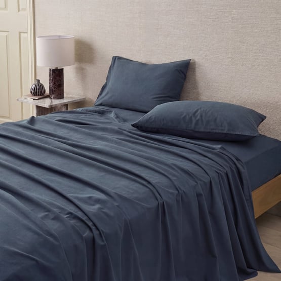 Stonewashed Cotton Midnight Navy Sheet Separates