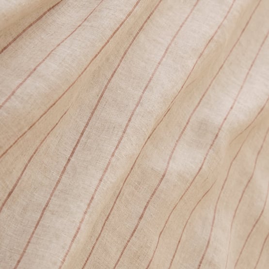 Vintage Washed Linen Mocha & Linen Stripe Sheet Separates