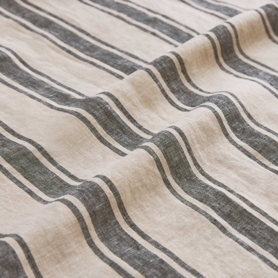 Vintage Washed Linen Linen & Onyx Farm Stripe Sheet Separates