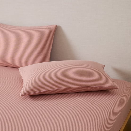 Ultra Soft Jersey Rose & Cedar Stripe Sheet Separates